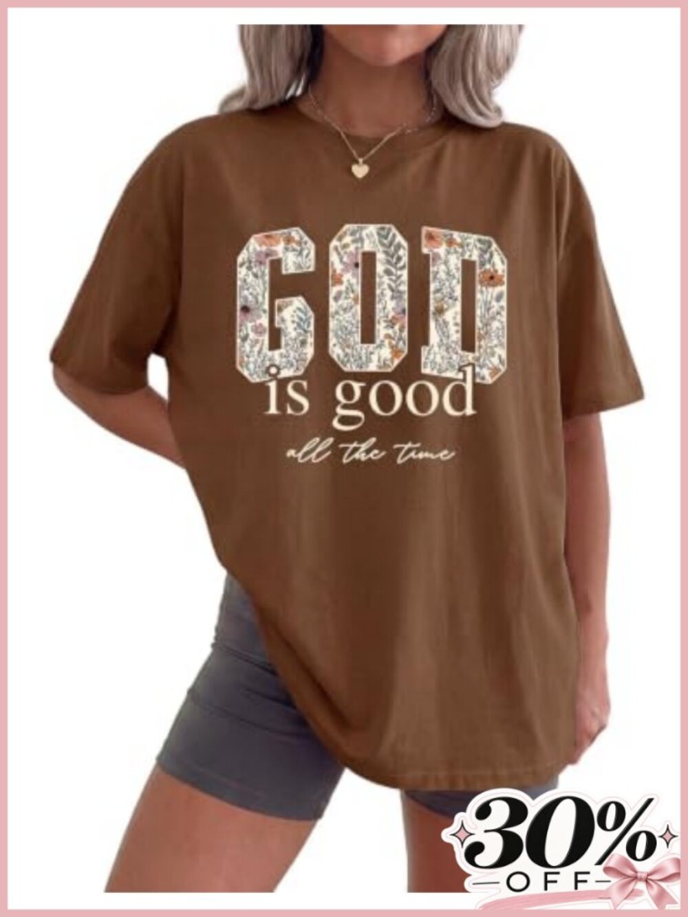 Women's Christian Graphic Tee Oversized Vintage Shirt Cotton Blend Short Sleeve